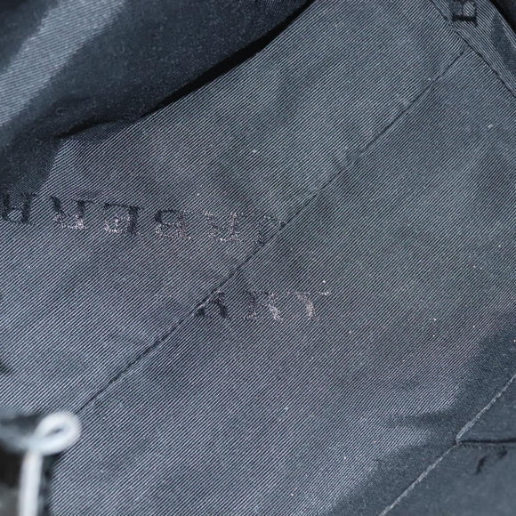 BURBERRY Hand Bag Leather 2way Black Gold Auth mr1365