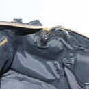 BURBERRY Hand Bag Leather 2way Black Gold Auth mr1365-21