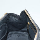 BURBERRY Hand Bag Leather 2way Black Gold Auth mr1365-22