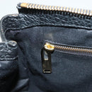 BURBERRY Hand Bag Leather 2way Black Gold Auth mr1365-23