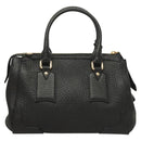 BURBERRY Hand Bag Leather 2way Black Gold Auth mr1365-2