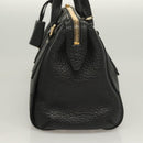 BURBERRY Hand Bag Leather 2way Black Gold Auth mr1365-3