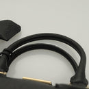 BURBERRY Hand Bag Leather 2way Black Gold Auth mr1365-14