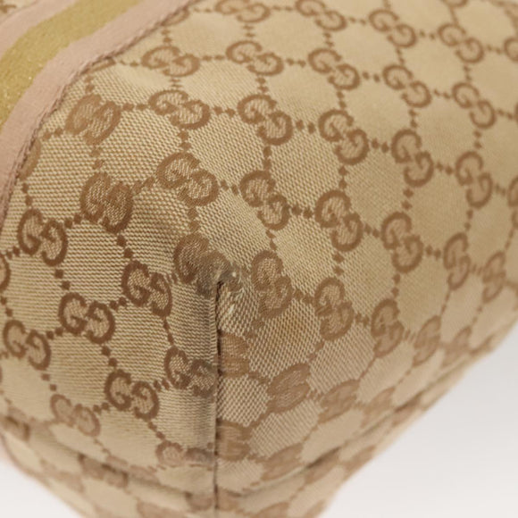 GUCCI GG Canvas Sherry Line Hand Bag Beige Gold 139260 Auth mr1366