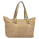 GUCCI GG Canvas Sherry Line Hand Bag Beige Gold 139260 Auth mr1366-1