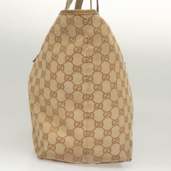 GUCCI GG Canvas Sherry Line Hand Bag Beige Gold 139260 Auth mr1366