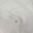 CHANEL Choco Bar Fringe Tote Bag Leather White Silver CC Auth mr1367-9