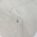 CHANEL Choco Bar Fringe Tote Bag Leather White Silver CC Auth mr1367-15