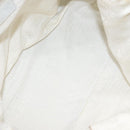 CHANEL Choco Bar Fringe Tote Bag Leather White Silver CC Auth mr1367-11