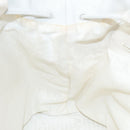 CHANEL Choco Bar Fringe Tote Bag Leather White Silver CC Auth mr1367-19