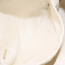 CHANEL Choco Bar Fringe Tote Bag Leather White Silver CC Auth mr1367-20