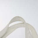 CHANEL Choco Bar Fringe Tote Bag Leather White Silver CC Auth mr1367-8