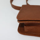 Poro Ralph Lauren Shoulder Bag Leather Brown Gold Auth mr1368-9