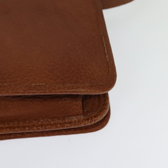 Poro Ralph Lauren Shoulder Bag Leather Brown Gold Auth mr1368