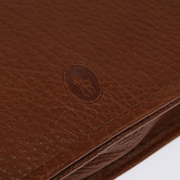 Poro Ralph Lauren Shoulder Bag Leather Brown Gold Auth mr1368