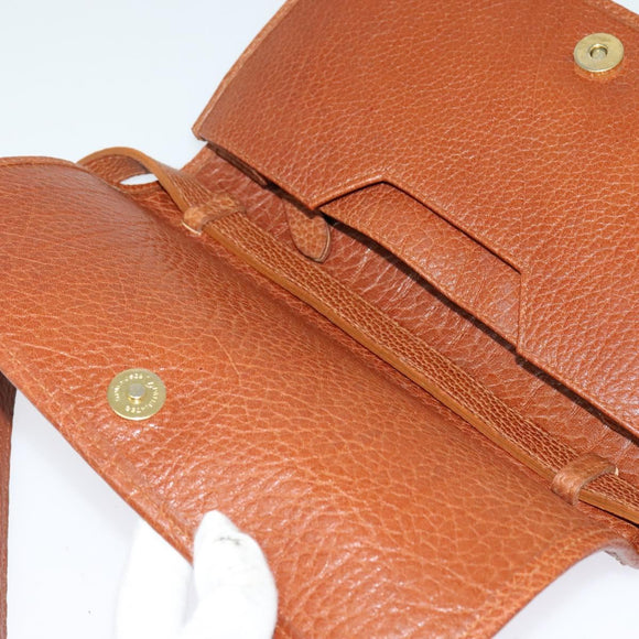 Poro Ralph Lauren Shoulder Bag Leather Brown Gold Auth mr1368