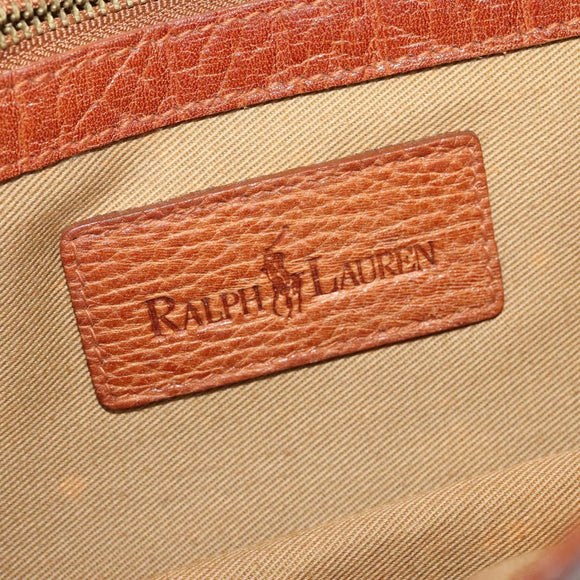 Poro Ralph Lauren Shoulder Bag Leather Brown Gold Auth mr1368