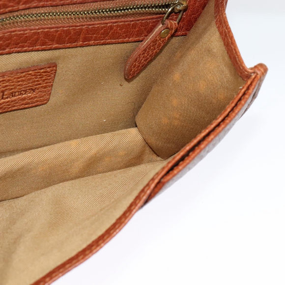Poro Ralph Lauren Shoulder Bag Leather Brown Gold Auth mr1368