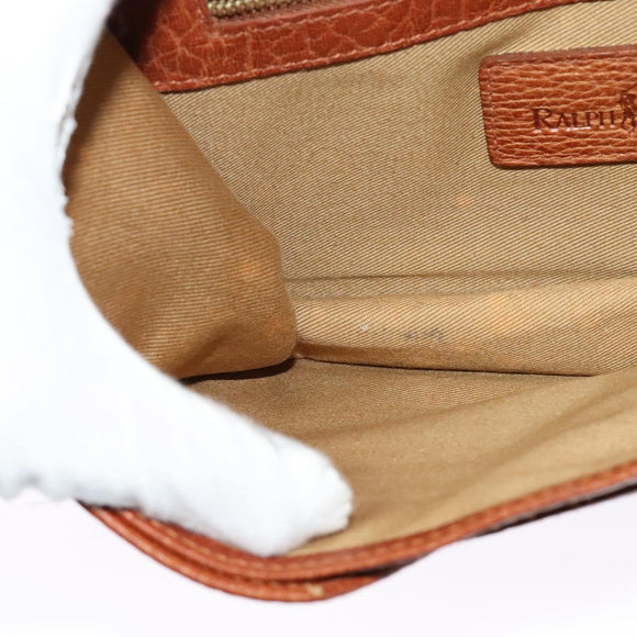 Poro Ralph Lauren Shoulder Bag Leather Brown Gold Auth mr1368