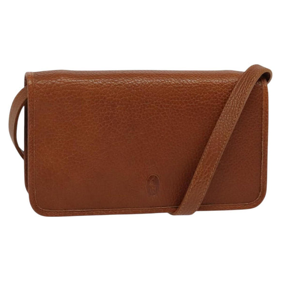 Poro Ralph Lauren Shoulder Bag Leather Brown Gold Auth mr1368