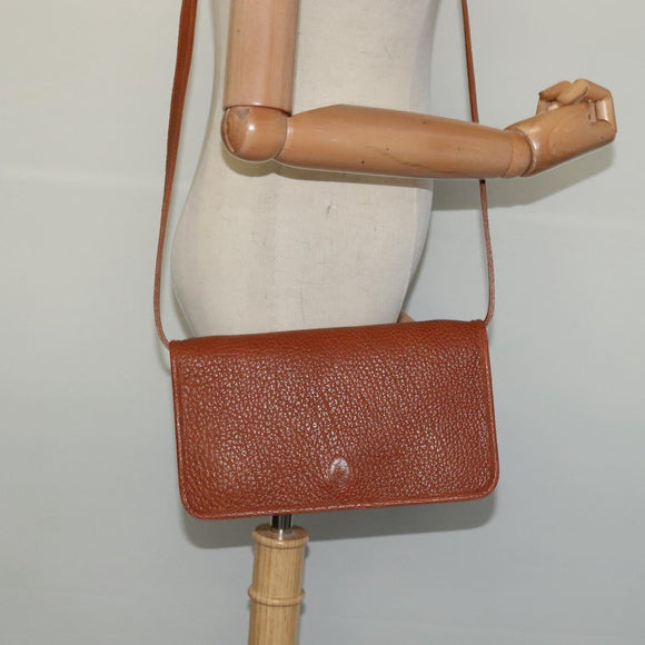 Poro Ralph Lauren Shoulder Bag Leather Brown Gold Auth mr1368