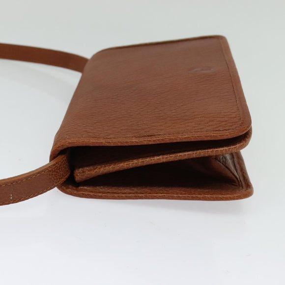 Poro Ralph Lauren Shoulder Bag Leather Brown Gold Auth mr1368