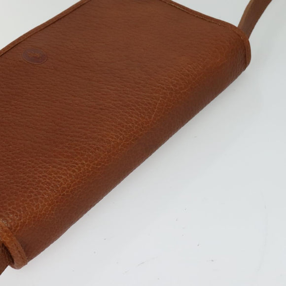 Poro Ralph Lauren Shoulder Bag Leather Brown Gold Auth mr1368