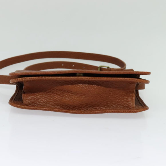 Poro Ralph Lauren Shoulder Bag Leather Brown Gold Auth mr1368