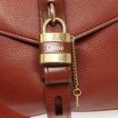 Chloe Abbey Hand Bag Leather 2way Brown Gold Auth mr1375-29