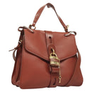 Chloe Abbey Hand Bag Leather 2way Brown Gold Auth mr1375-13