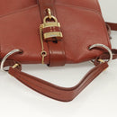 Chloe Abbey Hand Bag Leather 2way Brown Gold Auth mr1375-6