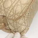 Christian Dior Canage Hand Bag Nylon Beige Gold Auth mr1376-9