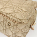 Christian Dior Canage Hand Bag Nylon Beige Gold Auth mr1376-14