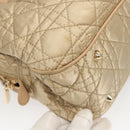 Christian Dior Canage Hand Bag Nylon Beige Gold Auth mr1376-15