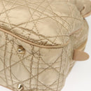 Christian Dior Canage Hand Bag Nylon Beige Gold Auth mr1376-16