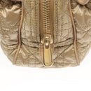Christian Dior Canage Hand Bag Nylon Beige Gold Auth mr1376-19