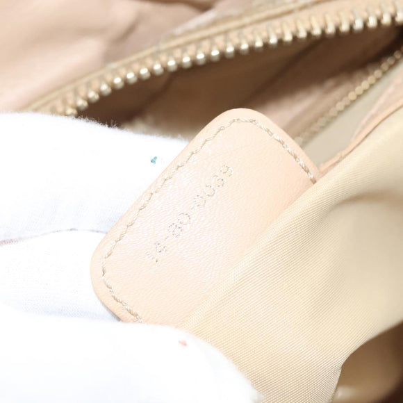 Christian Dior Canage Hand Bag Nylon Beige Gold Auth mr1376