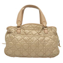 Christian Dior Canage Hand Bag Nylon Beige Gold Auth mr1376-2