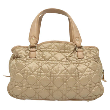 Christian Dior Canage Hand Bag Nylon Beige Gold Auth mr1376 - 0