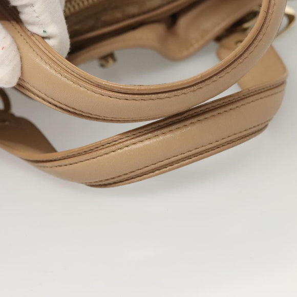 Christian Dior Canage Hand Bag Nylon Beige Gold Auth mr1376