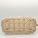 Christian Dior Canage Hand Bag Nylon Beige Gold Auth mr1376-5