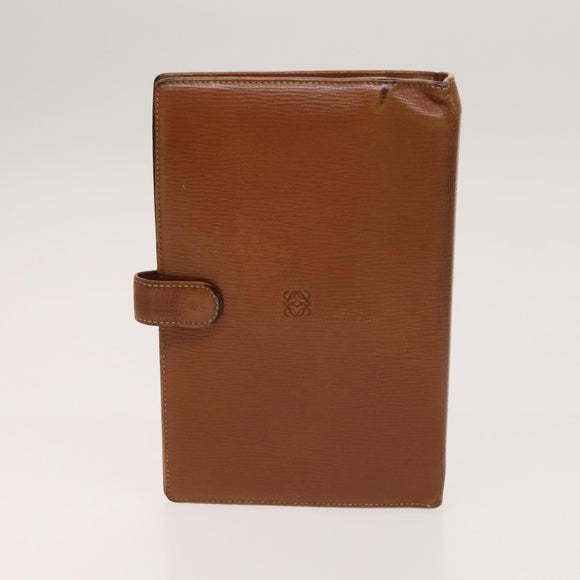 LOEWE Day Planner Cover Shoulder Bag Suede Leather 2Set Brown Auth mr1380