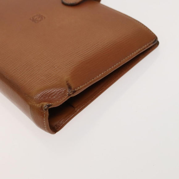 LOEWE Day Planner Cover Shoulder Bag Suede Leather 2Set Brown Auth mr1380