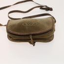 LOEWE Day Planner Cover Shoulder Bag Suede Leather 2Set Brown Auth mr1380-7