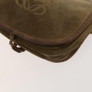 LOEWE Day Planner Cover Shoulder Bag Suede Leather 2Set Brown Auth mr1380-8