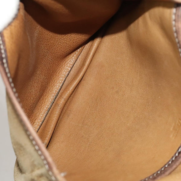 LOEWE Day Planner Cover Shoulder Bag Suede Leather 2Set Brown Auth mr1380