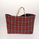 BURBERRY Nova Check Hand Bag Nylon 2Set Red Black Auth mr1381-2
