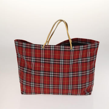 BURBERRY Nova Check Hand Bag Nylon 2Set Red Black Auth mr1381 - 0