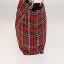 BURBERRY Nova Check Hand Bag Nylon 2Set Red Black Auth mr1381-4