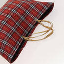 BURBERRY Nova Check Hand Bag Nylon 2Set Red Black Auth mr1381-5